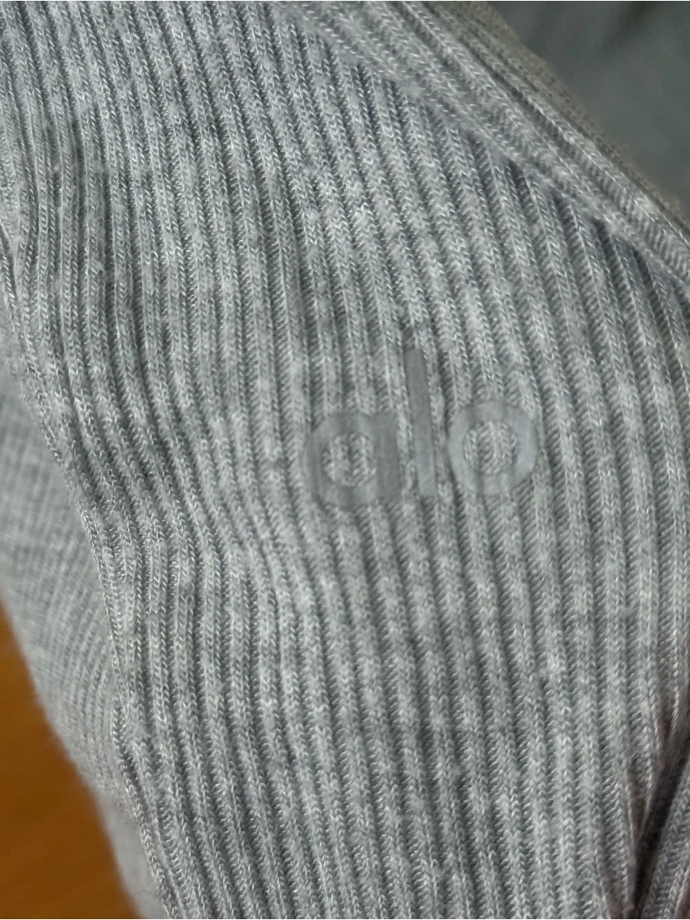 Alo Yoga Whisper Joggers in Light Gray Rib Knit